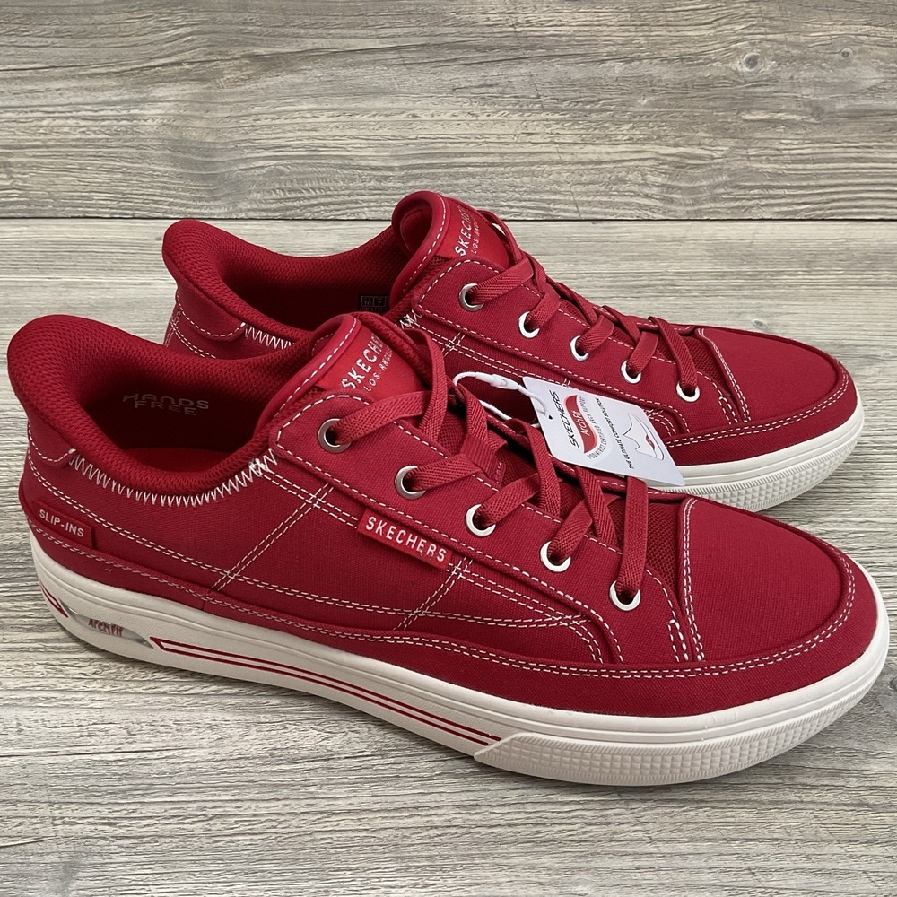 Skechers Arcade Arcata Womens Size 10 Red Athletic Skate Shoes Sneakers NEW